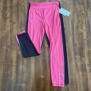 Girls Marika Activewear Track Pants Leggings - 2 Pair - M (10/12) Black and Pink